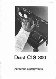 Durst CLS 300 manual. Camera Instructions.